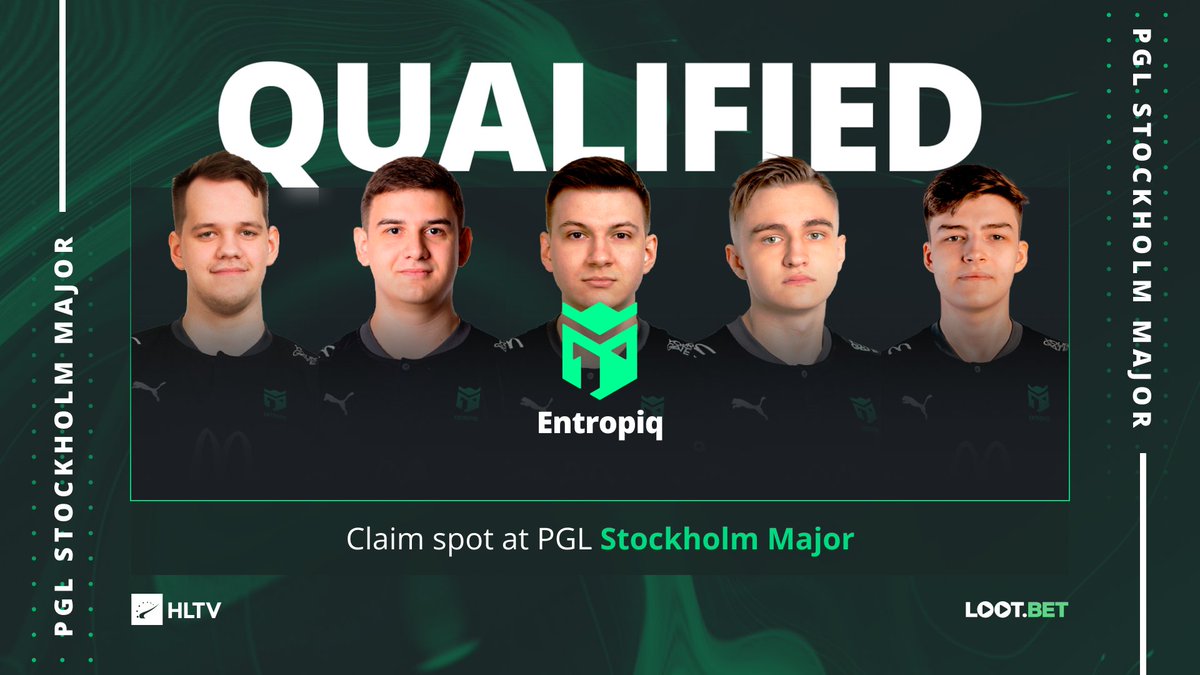 5/24 teams found! @Entropiqteam are the next squad from the CIS region to qualify for PGL Major Stockholm. 🇷🇺 @nickelbackcsgo 🇷🇺 @Kradcs 🇰🇿 @Lack1csgo 🇷🇺 @El1anCSGO 🇷🇺 @Forester_cs 🇷🇺 @hoochR