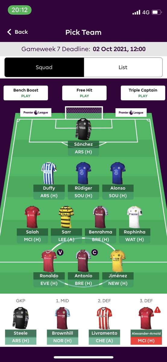 JgBozman's tweet photo. @FPLMate  do you think double Chelsea defenders is a risk for my team? https://t.co/QJXGpv01ew