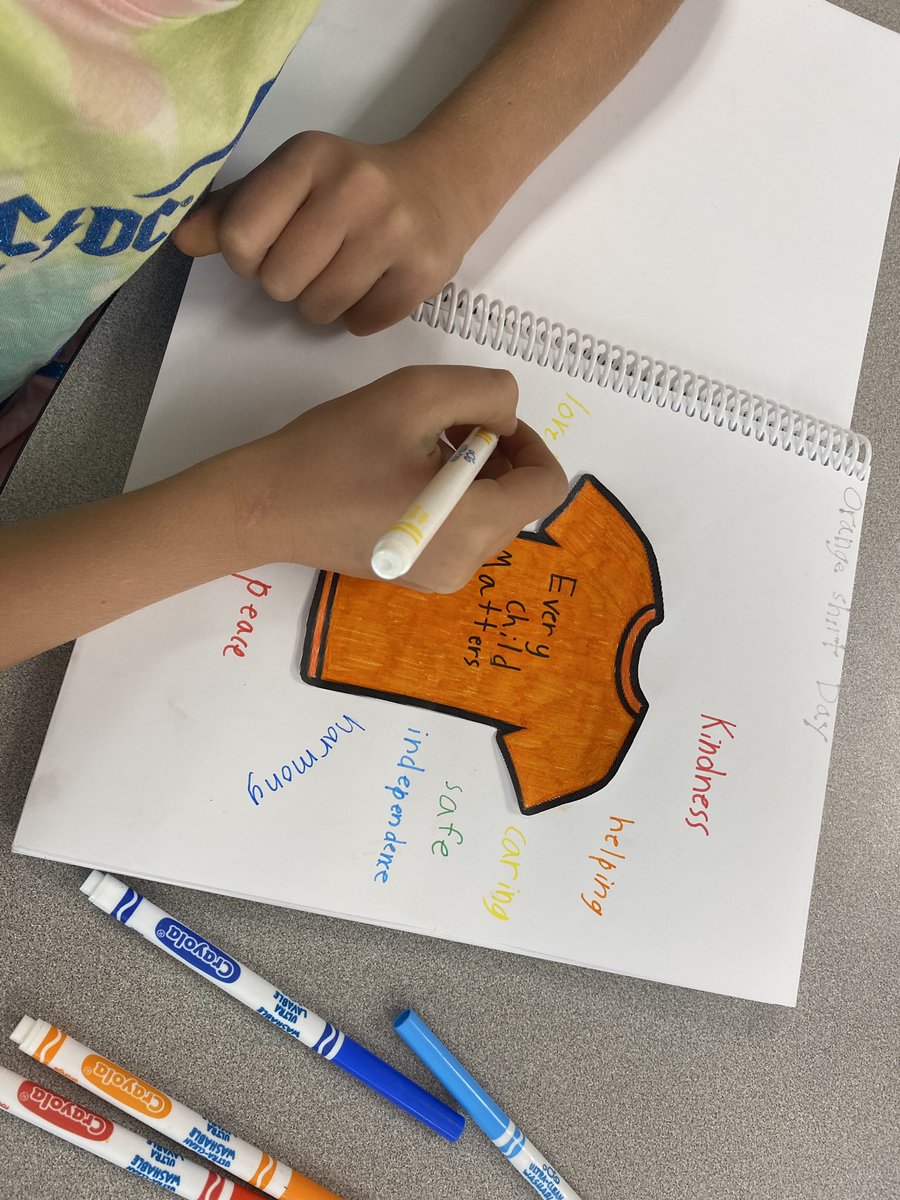 DDS346's tweet photo. This week consisted of reflection and discussion about Truth &amp; Reconciliation by learning about the Residential School system in Canada, honouring the survivors and how every child matters. @Indigenous_cbe 
#everychildmatters #OrangeShirtDay #WeAreCBE https://t.co/MxMnrPt3Jm