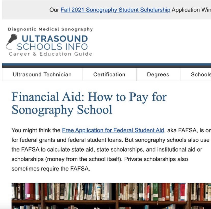 It’s time to finance your education! FASFA applications open October 1st. Make sure to submit yours soon! Check out more financial aid information on our website, and apply for our scholarship due Oct. 15th!
- 
-
-
#sonography #ultrasound #medicalimaging #sonographyscholarship