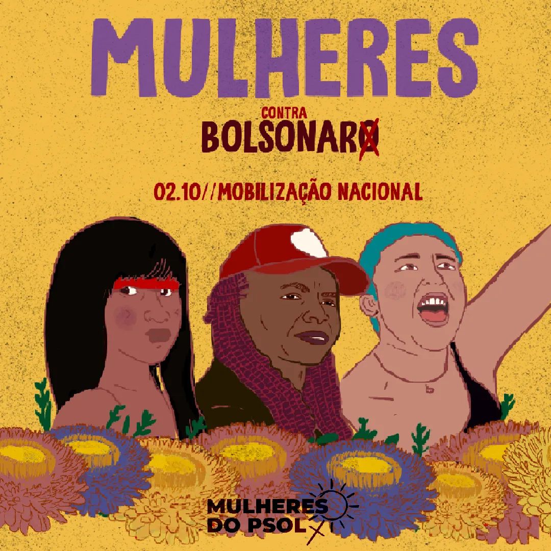 ConquistaPsol's tweet photo. Mulheres do Brasil inteiro estarão nas ruas amanhã pelo imediato #ForaBolsonaro e nós do PSOL convidamos a nossa militância e simpatizantes para engrossarmos as fileiras desta luta. Amanhã, às 9h, estaremos no Centro Cultural Glauber Rocha.
#ForaBolsonaro #ImpeachmentJá 
#02out https://t.co/ExNb8KmopO