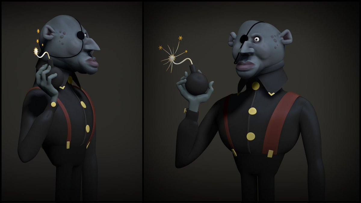 elvirainf's tweet photo. Me interesa mejorar en Zbrush pero mi objetivo personal será realizar diseños de otros artistas para practicar a la hora de interpretar el concept.  Día 1: Boom.  Diseño original de Aleksey Baydakov #sculptober https://t.co/bDuvn3ZleS