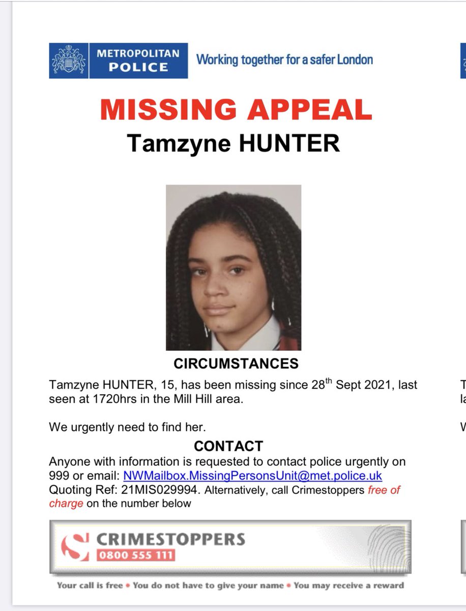 Personally I think a missing child should be front and centre news. This 15 year old missing for 4 days. Sent on my neighbourhood watch. Please help spread the word and find her.