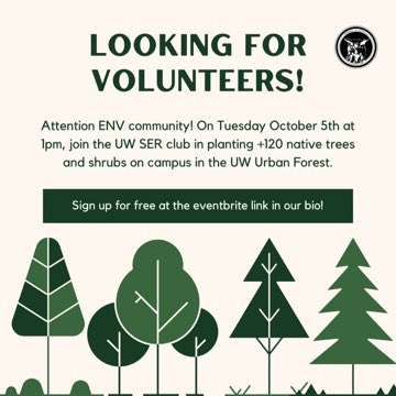 Are you interested in tree planting and making a difference on campus? Check out this link for more information and to register! 🌱🌳 eventbrite.ca/e/uw-urban-for… <a href="/SERUWaterloo/">Society for Ecological Restoration - UWaterloo</a> 
<a href="/SERestoration/">SERestoration</a> <a href="/SEROntario/">SERO</a>