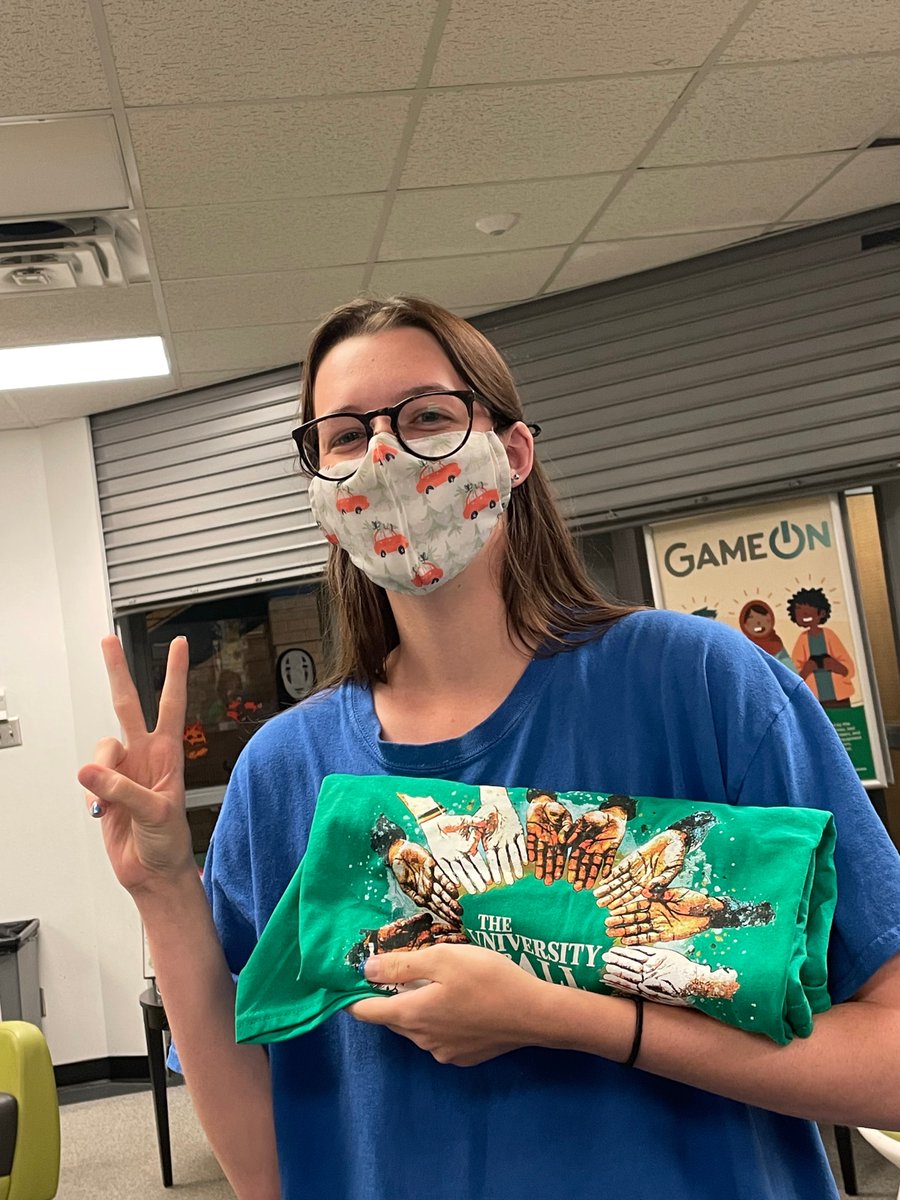 UNT_Libraries's tweet photo. We're happy to give out #MaskSwag at the Media Library! Thank you for wearing your mask indoors and keeping our campus safe and healthy. @UNTsocial https://t.co/YEswnyvCcE
