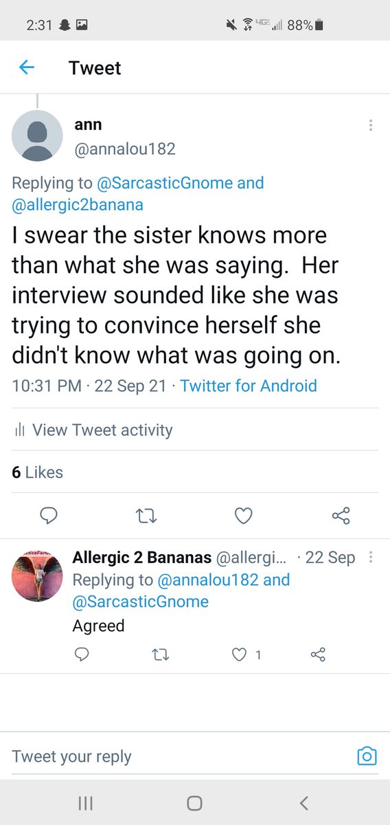 annalou182's tweet photo. I KNEW IT!!  Who else knew #dirtylaundries sister was lying?!  I said this over a week ago 🧐 #brianlaundrie #BrianLaundrieHiding https://t.co/UO9VefzCCo