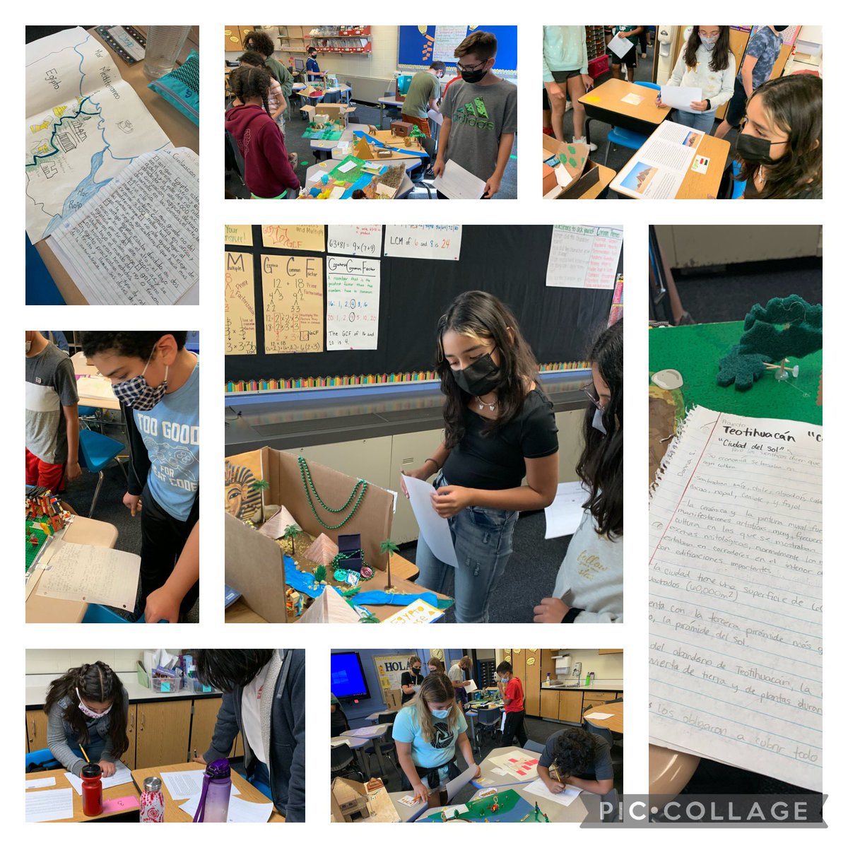 SarahHolmes54's tweet photo. Such a celebration to see 6th graders @MacToros54 share their learning in a gallery walk! It was great to see their descriptive writing and hear the students speak in Spanish as they found similarities between the civilizations and how things have changed over time🎉 https://t.co/POfvShBHRg