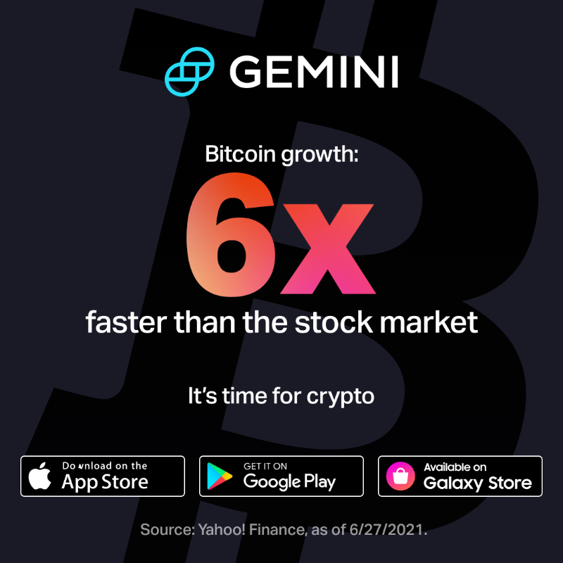 Gemini's tweet photo. Industry-leading security from day one. Install and trade in minutes👇