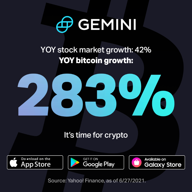 Gemini's tweet photo. Industry-leading security from day one. Install and trade in minutes👇
