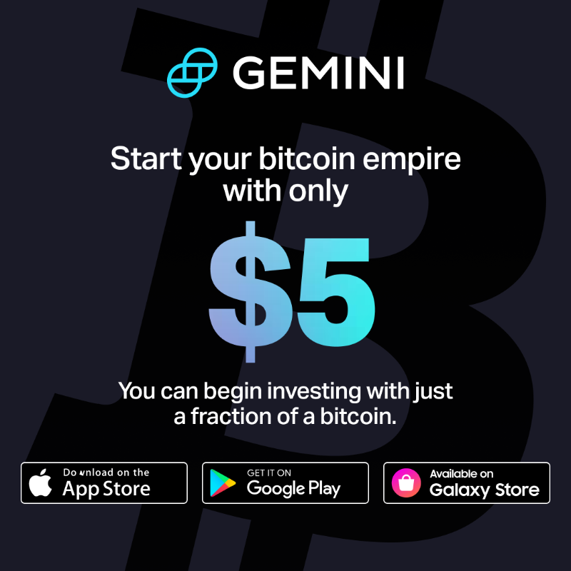 Gemini's tweet photo. Industry-leading security from day one. Install and trade in minutes👇
