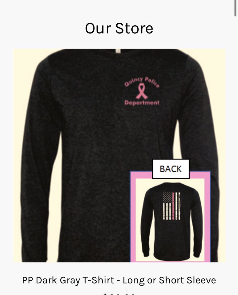 quincymapolice's tweet image. October is #BreastCancerAwarenessMonth We will be selling our #pinkpatch sweatshirts, t-shirts, hats, patches, and more to benefit @Marisas_Mission You can purchase items here:  bit.ly/3ipxCGw 

#PinkPatchProject