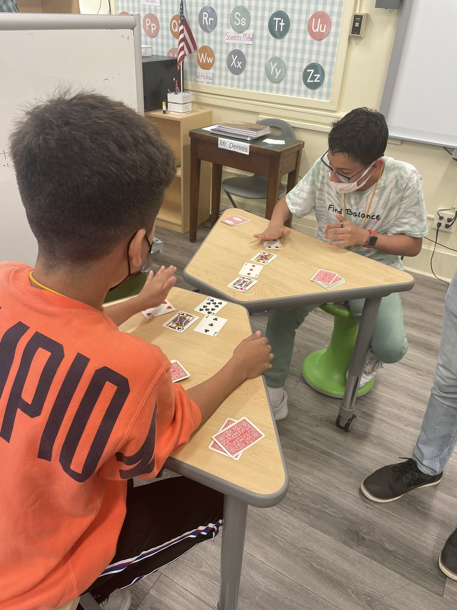 MsGebbia's tweet image. We know when to hold them and when to fold them in math!♠️♥️♣️♦️ #AIM #WEELoveMath #Weehawken #WHS #Integers