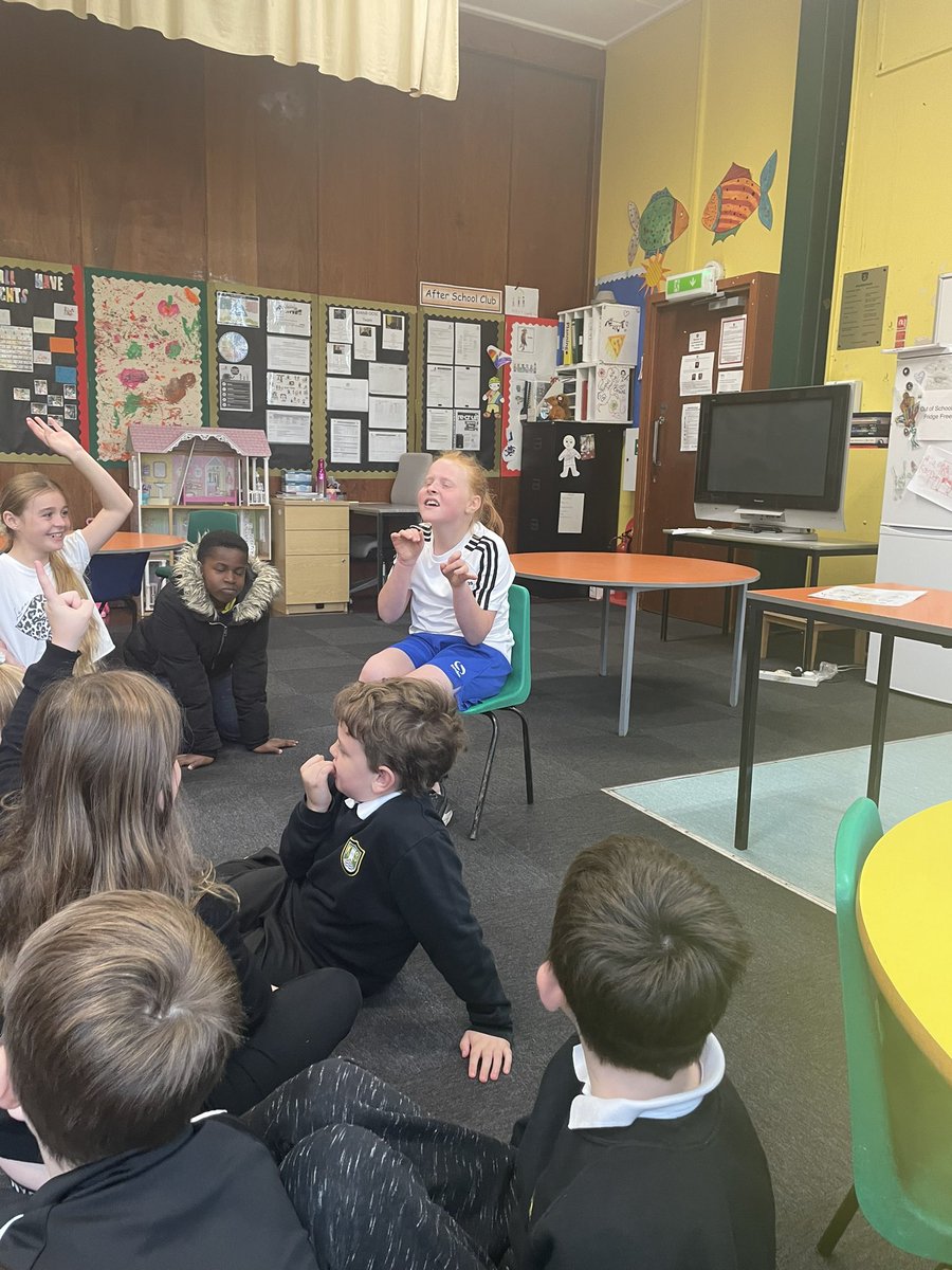 mrsgmorrison1's tweet photo. This week in creativity we have been developing characters for our own stories with some drama games using expression, role play, tone and accents in our voices. @Kirkhill_School #creativity https://t.co/P0NqZYg0iv