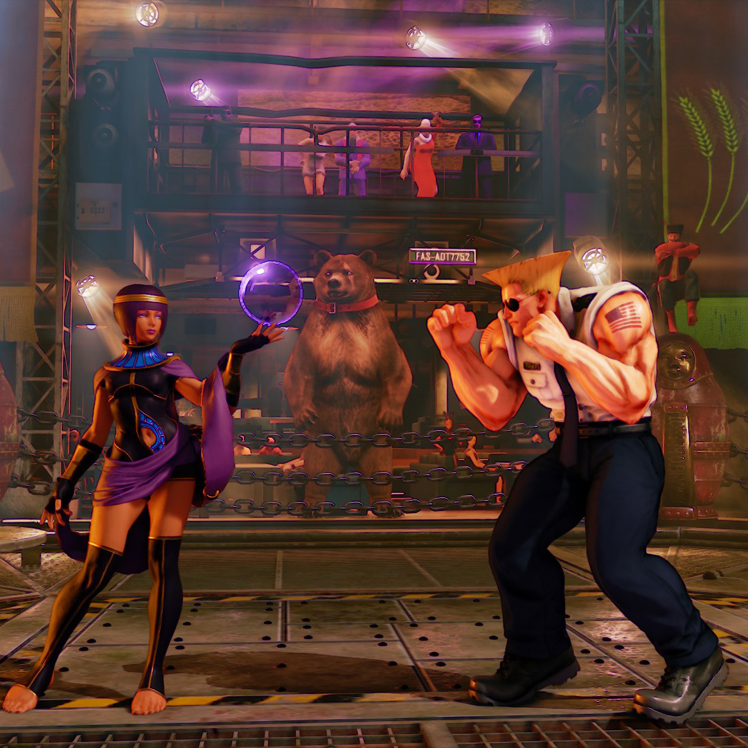 Menat and Guile at the Underground Arena