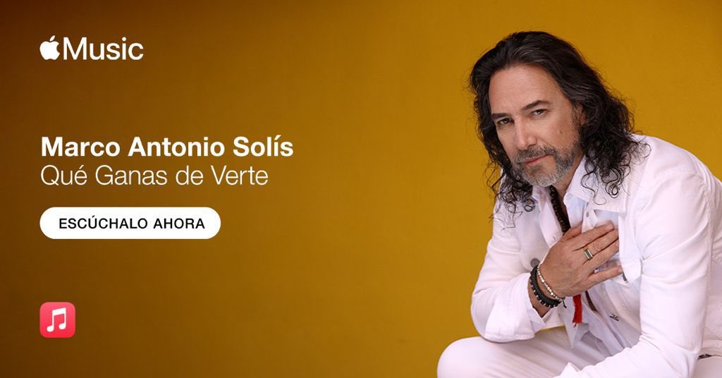Marco Antonio Solís (@marcoasolis) on Twitter photo No se pueden perder mi nueva canción #QuéGanasDeVerte en <a href="/AppleMusicES/">Apple Music en Español</a> <a href="/AppleMusic/">Apple Music</a> , con mariachi para que cantemos con el corazón, y también unos boleros para bailar con el alma. 💃🏻 🕺LINK: apple.co/3mh1aHx
#MarcoAntonioSolís #NuevoMaterial #música #amor y #desamor No se pueden perder mi nueva canción #QuéGanasDeVerte en <a href="/AppleMusicES/">Apple Music en Español</a> <a href="/AppleMusic/">Apple Music</a> , con mariachi para que cantemos con el corazón, y también unos boleros para bailar con el alma. 💃🏻 🕺LINK: apple.co/3mh1aHx
#MarcoAntonioSolís #NuevoMaterial #música #amor y #desamor