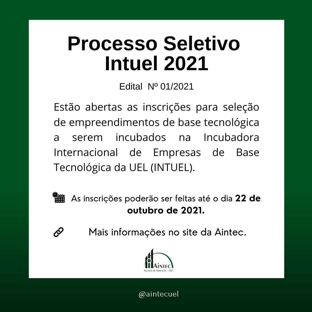 Aintec_uel's tweet photo. Para mais informações, acesse:
https://t.co/X6I90mqFaj https://t.co/jPRrzyUvEE