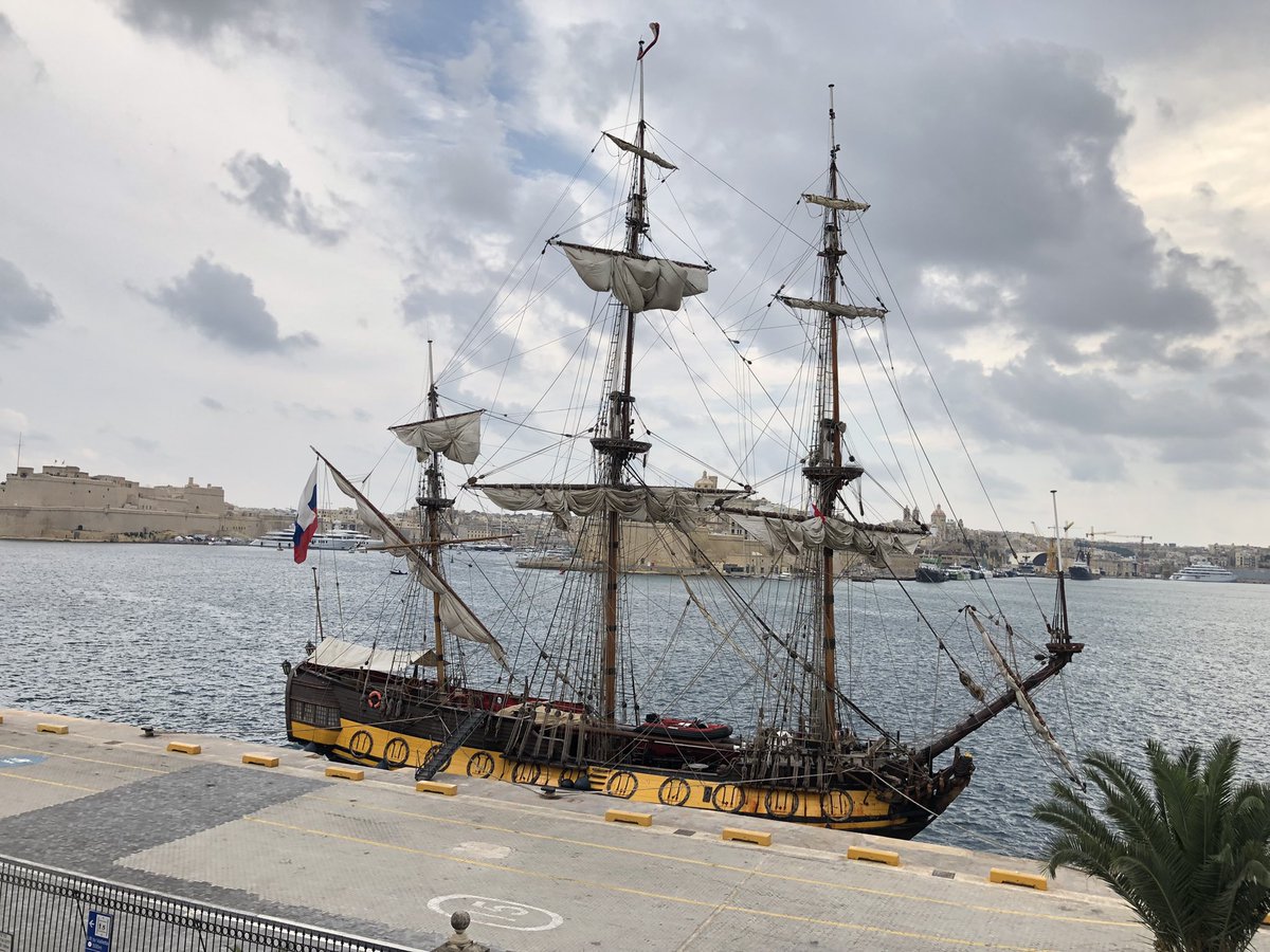 Idefieks's tweet photo. Grand Harbour #Valletta gave us a historic flavor the last days thanks to @Shtandart being present. Nice replica of 18th century Russian frigate! https://t.co/XDXTXQdSJB