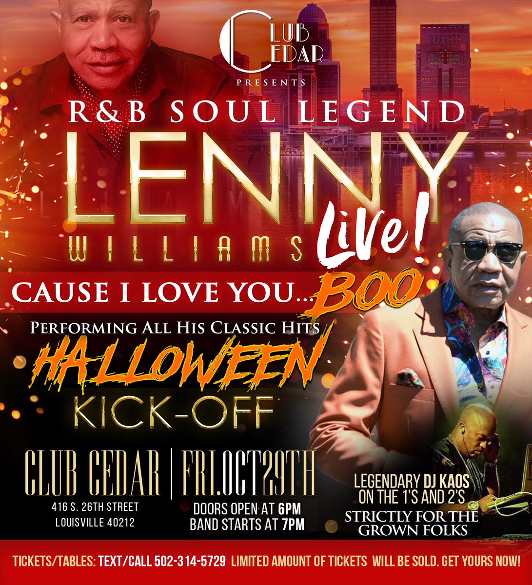 TICKETS AVAILABLE RIGHT NOW AT CLUB CEDAR