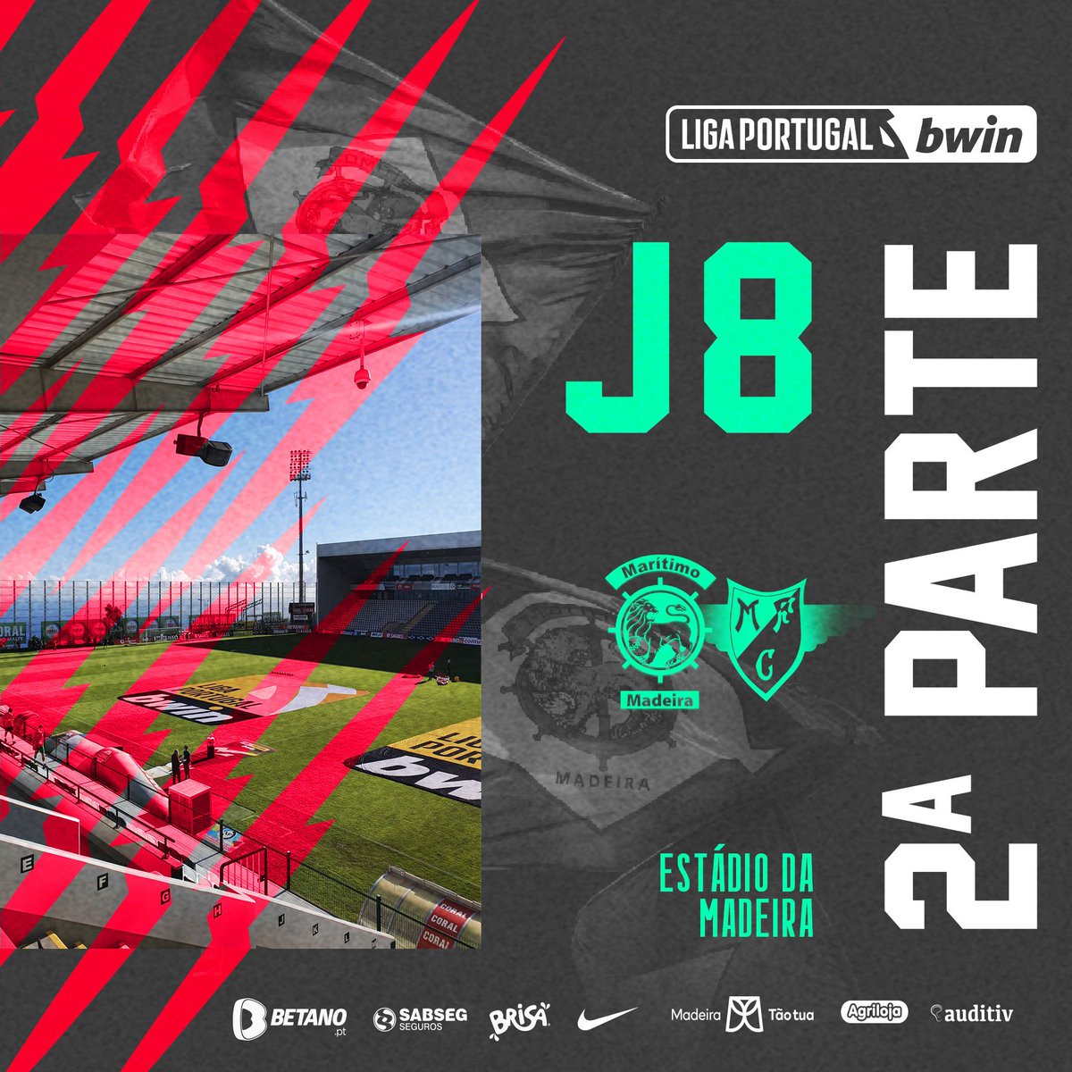 MaritimoMadeira's tweet photo. ▶️ Arranca o segundo tempo do #CSMMFC
Vamos Marítimo 🟢🔴 https://t.co/YQKIqcLssD
