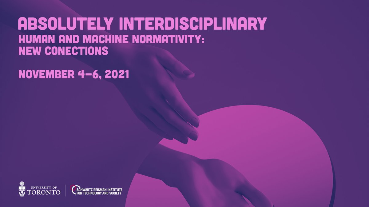 TorontoSRI's tweet photo. 📢ANNOUNCING NEW DATES for our first conference, ABSOLUTELY INTERDISCIPLINARY: November 4-6, 2021. Join us to explore this year's theme, "Human and Machine Normativity: New Connections."
https://t.co/T9Fg0ARU8K
#AIXAI #AIXAI21 #TorontoSRI #AIForSocialGood #UofT #LetsSolveIt https://t.co/FY0lHocss9
