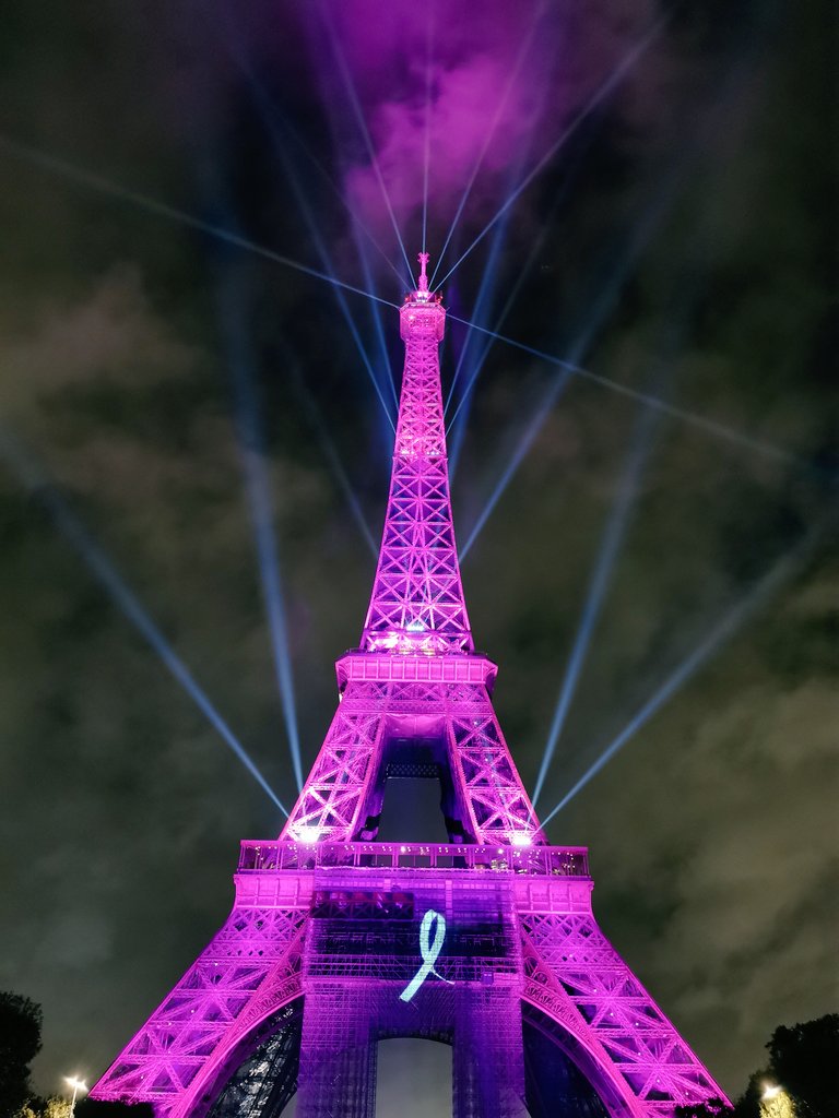 C'est parti pour #OctobreRose2021, je vois la vie en rose ce soir, et vous ? 🥰🎀 #TourEiffel #Paris