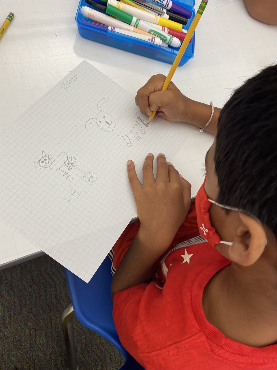 My 3rd graders are inspired by the work <a href="/WalkinPets/">Walkin' Pets</a> They are tackling real world problems by designing their own wheelchair prototypes for disabled animals. I can’t wait to see what they design in the next few weeks. #STEM #DesignThinking