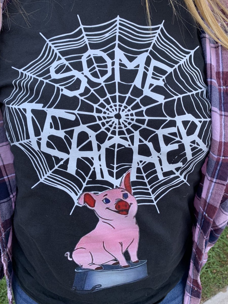 Buckle up! This is going to be SOME school year! #OneStatelinerStory #DressLikeAfarmerFriday 🕷🕸👨🏼‍🌾🐖