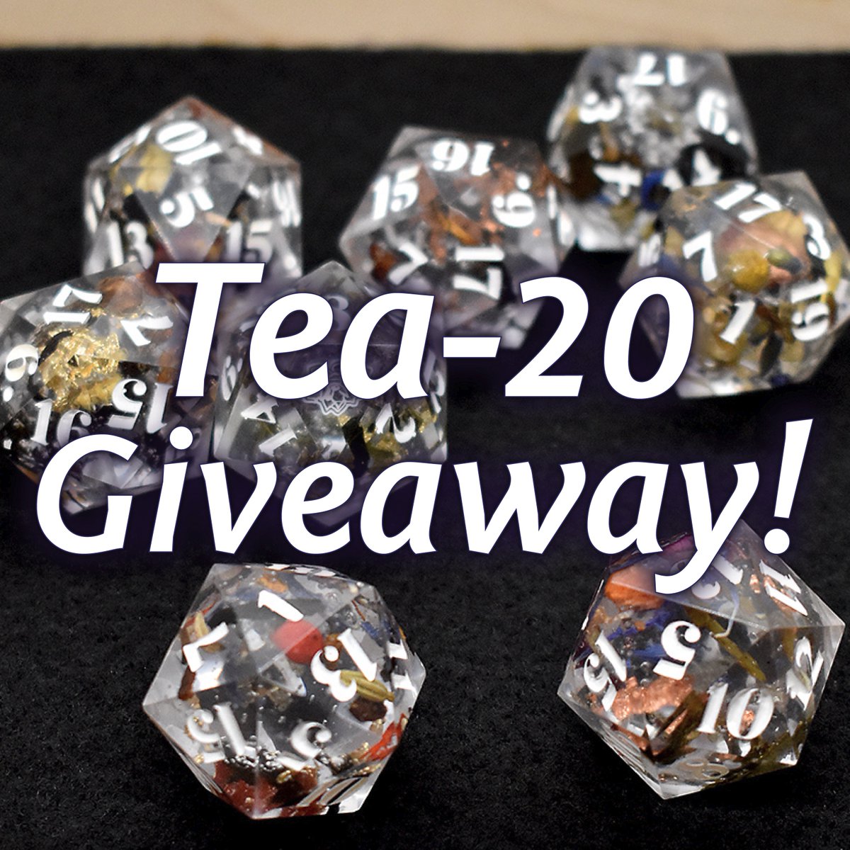 BlackLotusTea's tweet photo. It's happening! I have 8 fabulous d20 dice filled with #tea from my most popular collection, inspired by #CriticalRole :D

✨How to enter: 
Be sure to be following me 
Retweet this
You can tag a friend for an extra entry :D

Winners will be picked Friday Oct 8. (1/2) https://t.co/CR0odzBIBU