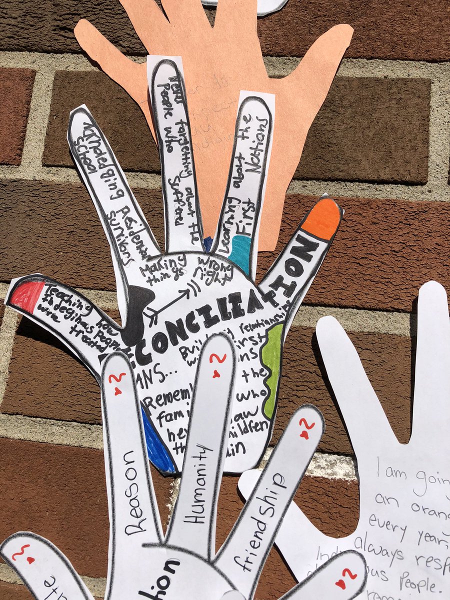 MrsJCorrigan's tweet photo. Taking our NDTR week of learning and thinking about next steps. It is about going beyond the 94 Calls to Action. The students of GCPS thought about and wrote out their intentions as we move forward. #NationalDayforTruthandReconciliation #EveryChildMatters @OCDSB @SusanmMacDonald https://t.co/eZ1p3bsAIs