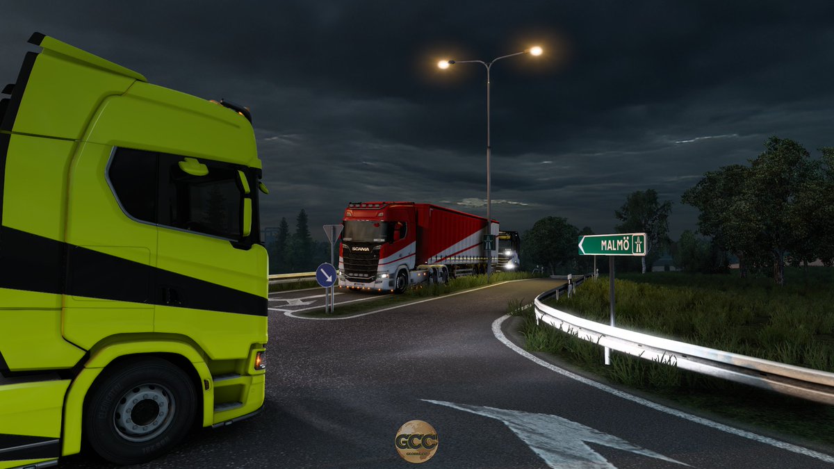 GlobalCargo_VTC's tweet photo. On Thursday, we joined @TruckStopRadio at their Monthly Event with our brilliant Convoy Control Team🚛 driving along Scandinavia's wonderful roads from Stockholm🇸🇪 to Copenaghen��🇰.
Hope to CC🚨 the next one!😉

📸@Stefan229501 
📸@Sk3rpiej 
📸TSR Discord Server

#ETS2 #TruckersMP https://t.co/llvKtXmrGF