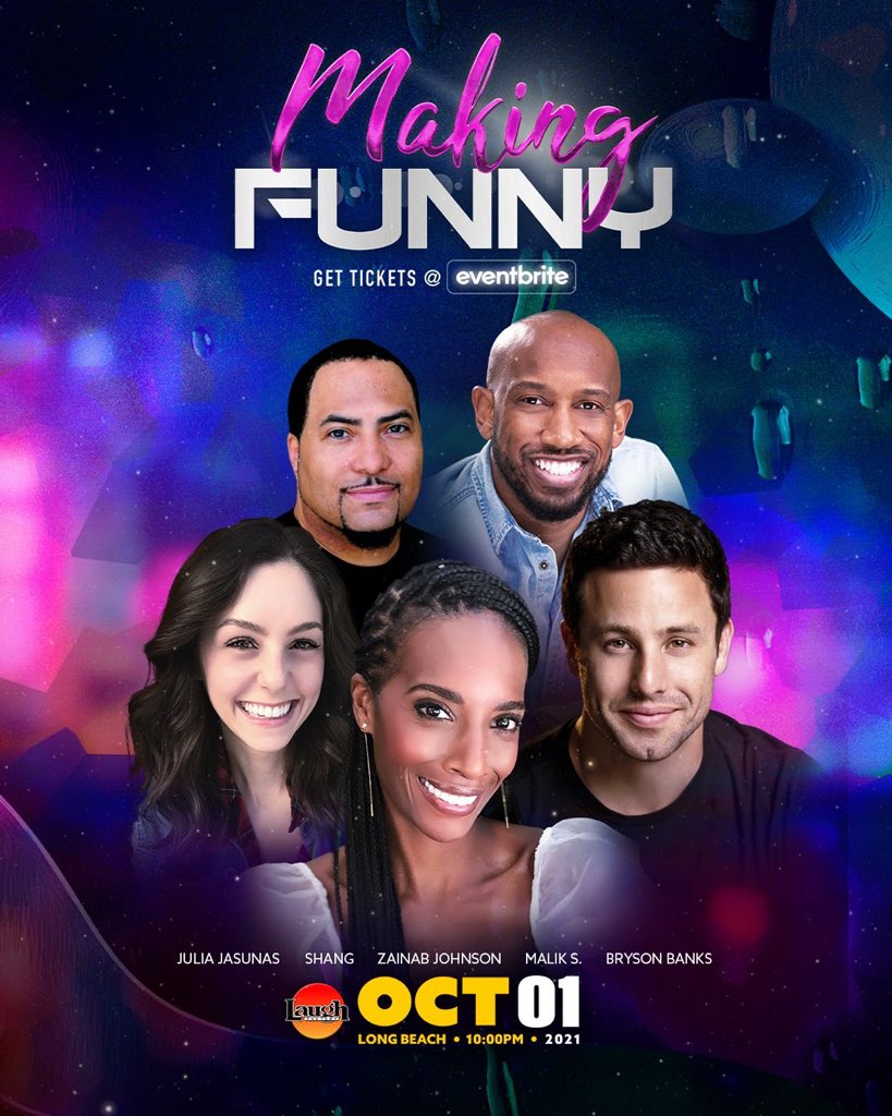 Laugh Factory: Long Beach (@laughfactorylbc) on Twitter photo It’s gonna be #BANGIN in #LongBeach tonite! <a href="/MichaelLenoci/">Michael Lenoci</a> <a href="/NickyParisBitch/">NICKY PARIS</a> <a href="/jasoncheny/">Jason Cheny</a> <a href="/flamemonroe/">flamemonroe</a> & <a href="/richardcomedy/">Richard Villa</a> THEN <a href="/malikscomedy/">Malik S.</a> <a href="/JuliaJasunas/">Julia Jasunas</a> <a href="/zainabjohnson/">ZAINAB JOHNSON</a> @realbrysonbanks & #Shang! Tix at eventbrite.com/o/laugh-factor… or laughfactory.com! It’s gonna be #BANGIN in #LongBeach tonite! <a href="/MichaelLenoci/">Michael Lenoci</a> <a href="/NickyParisBitch/">NICKY PARIS</a> <a href="/jasoncheny/">Jason Cheny</a> <a href="/flamemonroe/">flamemonroe</a> & <a href="/richardcomedy/">Richard Villa</a> THEN <a href="/malikscomedy/">Malik S.</a> <a href="/JuliaJasunas/">Julia Jasunas</a> <a href="/zainabjohnson/">ZAINAB JOHNSON</a> @realbrysonbanks & #Shang! Tix at eventbrite.com/o/laugh-factor… or laughfactory.com!