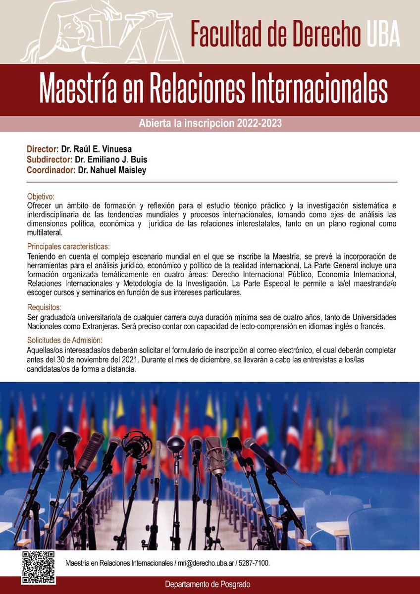 Maestria en Relaciones Internacionales - UBA tweet media
