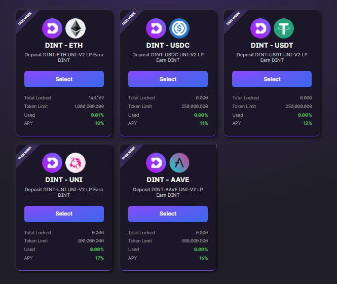 DINTToken's tweet image. dint.info has launched dint.finance

We are very excited about incoming

Cross Chain and Baking, Bring it!

$DINT #PulseChain $ETH $UNI