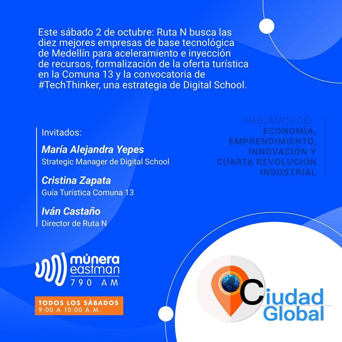 ciudad_global's tweet image. Si eres estudiante 10 u 11 tiene hasta el lunes 4 de octubre para inscribirte al programa #TechThinker más detalles este sábado en @ciudad_global por @RadioMunera #LestDoIt #ValleDelSoftware