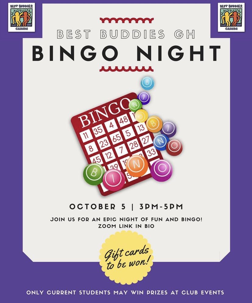 We are so happy to announce our 1st event of the semester: Bingo Night! Come out and join us for a fun event and a chance to win a prize! No registration needed! Just click the Zoom link in our bio 😄 We are so excited to meet everyone!