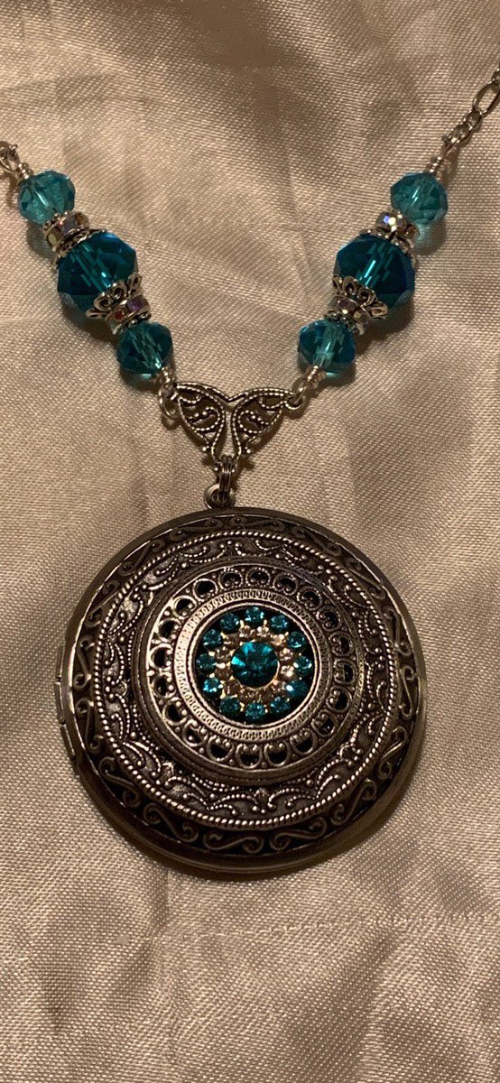 Excited to share this item from my #etsy shop: Victorian locket, vintage photo locket, peacock beads, faceted beads, rhinestones, birthday gift for her, https://t.co/qDF6dsffo3 https://t.co/HqHwARuvly
