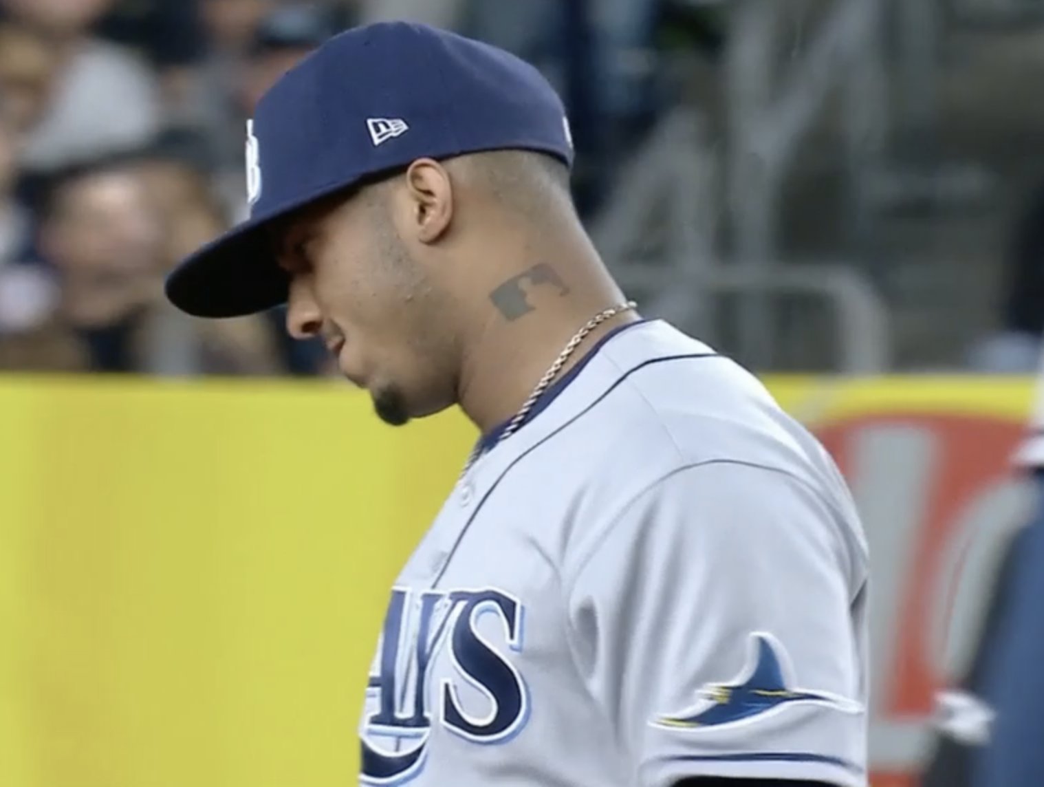 Talkin' Baseball on X: Just noticed the MLB logo tattoo on Wander Franco's  neck. That's dope  / X