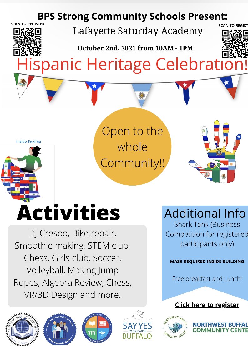 Join us tomorrow 10-1 @ Lafayette Saturday Academy. A lot of fun activities planned.
We will also have Covid-19 vaccination clinic.