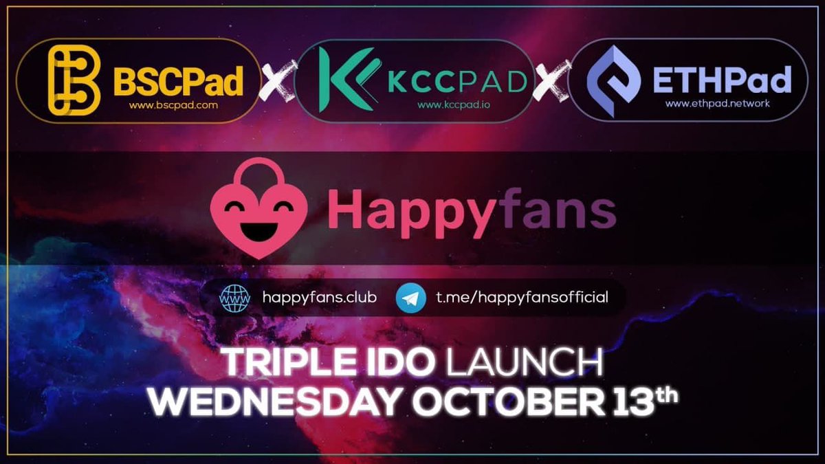 bscpadsupport's tweet photo. Upcoming #BSCPAD #ETHPAD #KCCPAD IDO

#HappyFans is the first decentralized social platform based on blockchain technology

This platform is designed for all content creators such as: gamers, singers, and adult stars! https://t.co/fv37l1k6ot