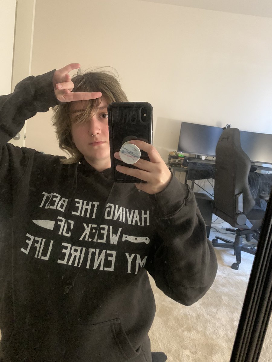 lawlzbbq's tweet photo. @SpookyShowPod got some of my favorite podcast’s merch this week and AHHHHHHH it’s so comfy 🥺 https://t.co/8PYNSl5wBV