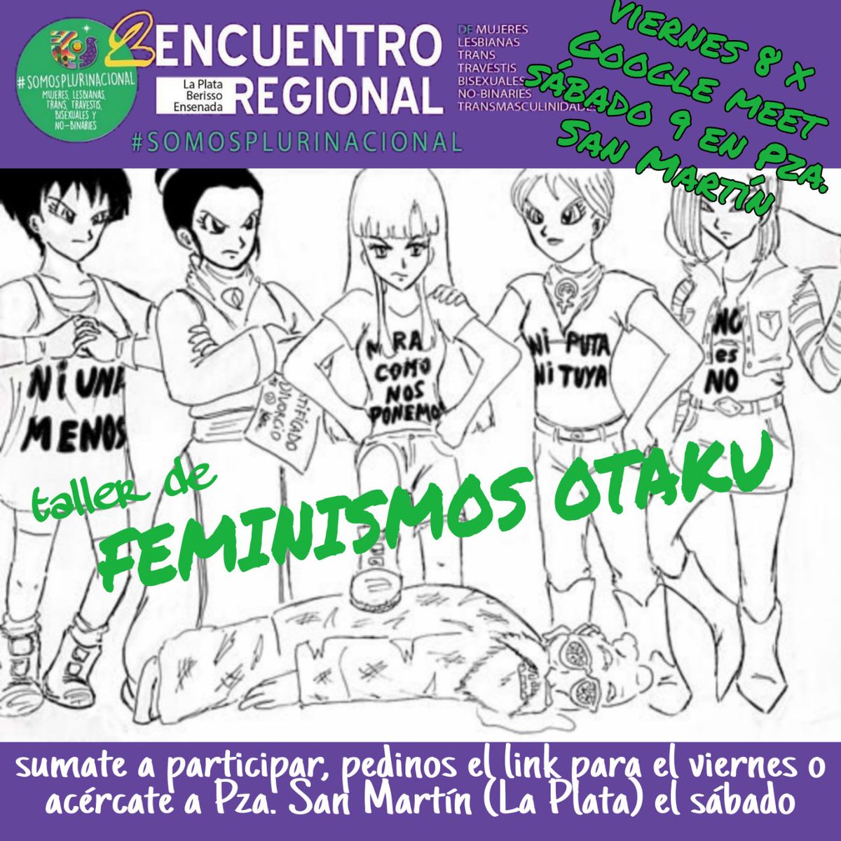 Están invitades q nuestro taller de feminismos Otaku!
<a href="/SPlurinacional/">SomosPlurinacional</a> #somosplurinacional
#otakufeminista
2do encuentro regional de mujeres y disidencias ❤️💚💜