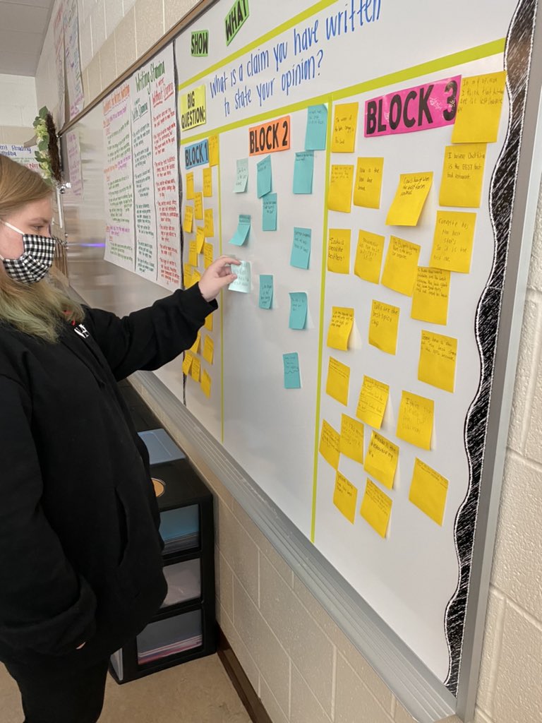 msperryin8th's tweet image. Make conferencing a thing in your classroom! I ask the students a specific question and have them leave a post it as an exit ticket. I match the post-its up based on need/growth on the skill. Once they are sorted, I have  5-7 small conferring groups! Easy as that!