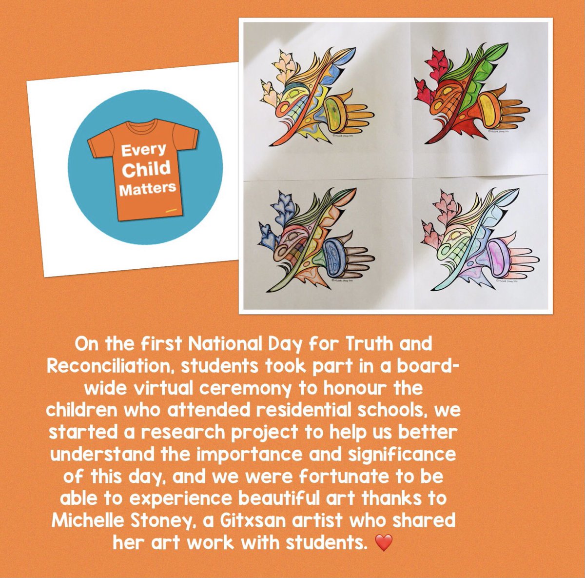 Ms.Epps (@mspamelaepps) on Twitter photo September 30th, the 1st National Day for Truth and Reconciliation and Orange Shirt Day. 🧡 <a href="/mstoneyart/">Michelle Stoney</a> September 30th, the 1st National Day for Truth and Reconciliation and Orange Shirt Day. 🧡 <a href="/mstoneyart/">Michelle Stoney</a>