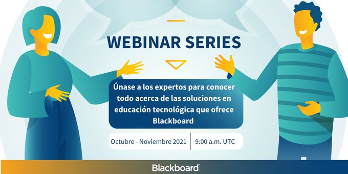 Compartiré dos sesiones en esta seria de webinar sobre Blackboard Collaborate (salón virtual) y Blackboard Data y de cómo pueden apoyar a las instituciones para avanzar en el aprendizaje. @BlackboardLATAM  Registro: bit.ly/2XZlJ2X