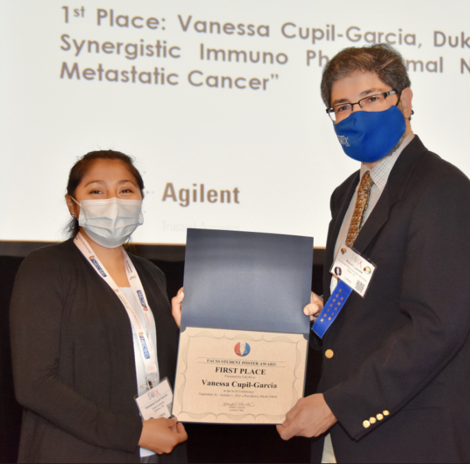 SpectroscopyMag's tweet photo. Congratulations to Vanessa Cupil-Garcia (Duke University) for winning first place in the FACSS Student Poster Awards at #SciX2021! https://t.co/Yj2WEKwrDL