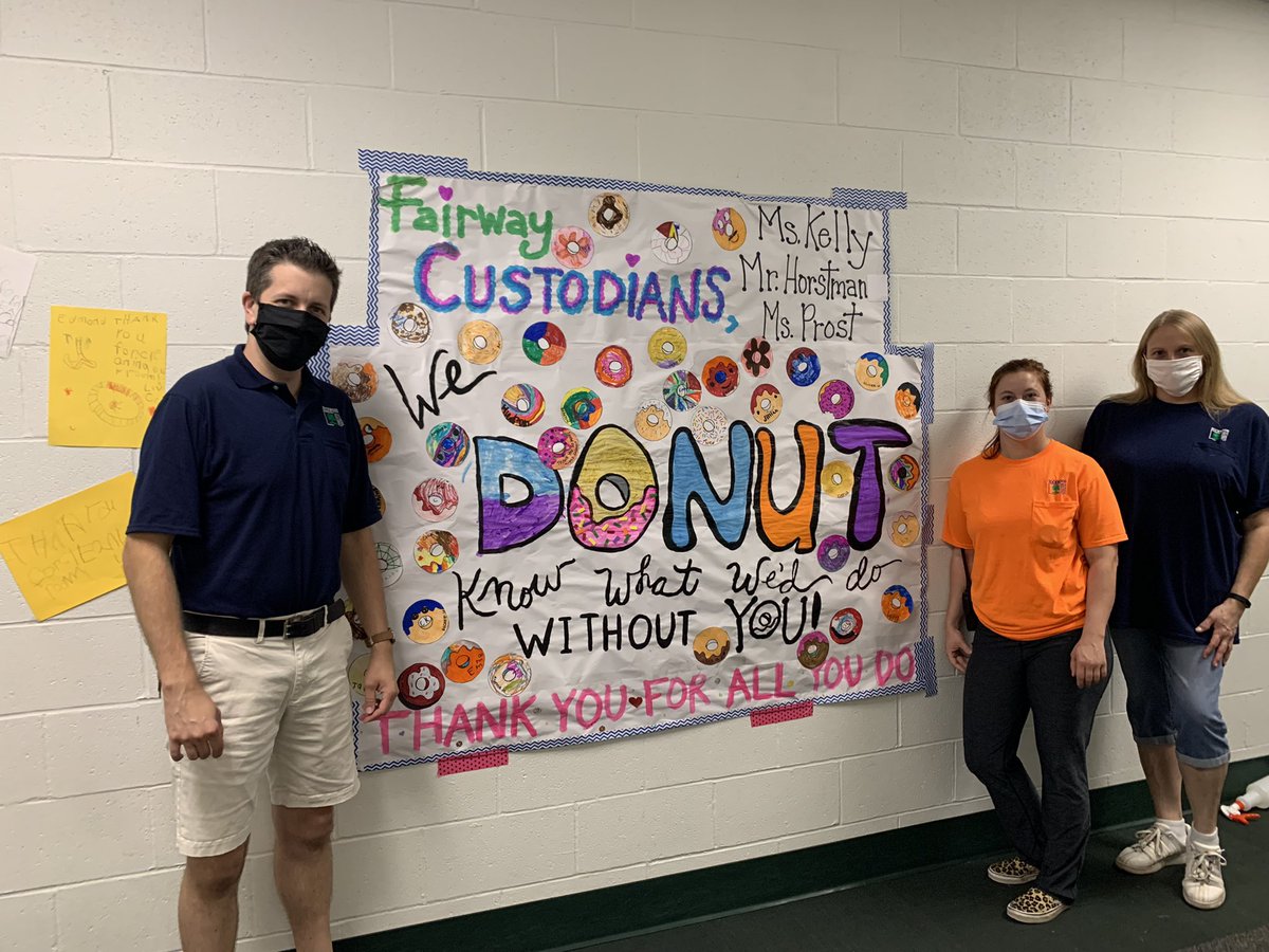 We truly have the best of the best custodians at Fairway Elementary! Our community had such a great time celebrating them today! 💚🥳Thanks for all you do each and every day!  #FairwayFamily #CustodianAppreciationDay <a href="/FairwayElem/">Dr. Lorinda Krey</a>