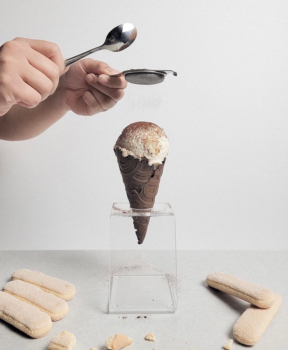 Full model status for our Dark Chocolate cone! 🤩 When it comes to our gourmet cones, the ice cream and cone flavor combinations are endless—but we think we need to try this tiramisu combo from <a href="/francysicecream/">Francy's Ice Cream</a> ASAP. 👏 #thekonery