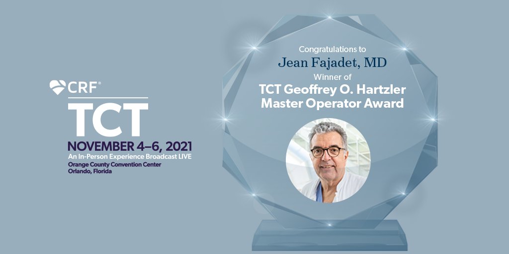 Cardiovascular Research Foundation (@crfheart) on Twitter photo The #TCT2021 Master Operator Award honors a world-renowned pioneer in #interventionalcardiology.
Congratulations Dr. Jean Fajadet! 🎉👏
ow.ly/SVGD50GkvA3 <a href="/PCRonline/">PCRonline 🫀</a> <a href="/cliniquepasteur/">Clinique PASTEUR Toulouse</a> The #TCT2021 Master Operator Award honors a world-renowned pioneer in #interventionalcardiology.
Congratulations Dr. Jean Fajadet! 🎉👏
ow.ly/SVGD50GkvA3 <a href="/PCRonline/">PCRonline 🫀</a> <a href="/cliniquepasteur/">Clinique PASTEUR Toulouse</a>