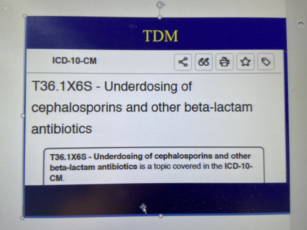 Kristi Kuper (@kuperrx) on Twitter photo ICD10 code for underdosing cephalosporins and beta lactam antibiotics ..who knew ? #IDWeek2021 #TDM ICD10 code for underdosing cephalosporins and beta lactam antibiotics ..who knew ? #IDWeek2021 #TDM