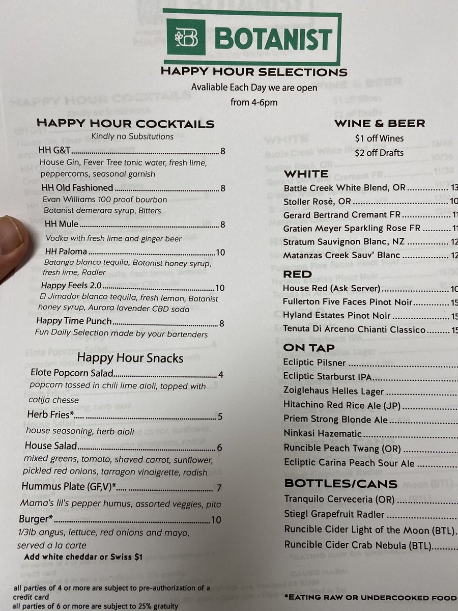 Botanist_House's tweet photo. We have a whole lot of happy to share with you!! Introducing our new Happy Hour! Weds - Sat, 4-6pm! 

(21+ to drink w/valid ID. Masks Required throughout for everyone regardless of status.) 

Outdoor Dining &amp; Entertainment / 8,000sq ft of Spaciousness 
Open Weds &amp; Thurs 4-10pm https://t.co/vv3OLQCD2b